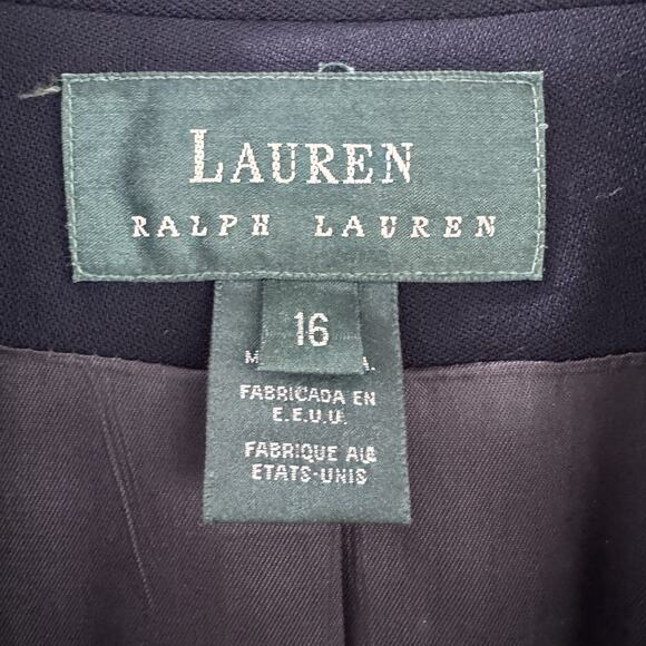 Vtg Ralph Lauren Polo Crested Logo 100% Worsted Wool Blazer, Sz 16 Made In USA - Picture 4 of 12